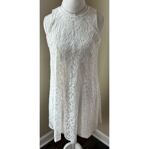 Tommy Hilfiger White A-Line Dress Wedding Lace Floral Whimisgoth Fairycore Small